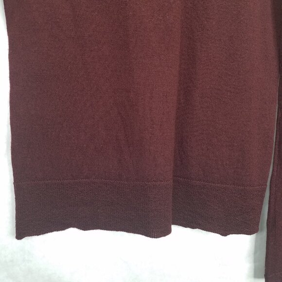 Nanette Lepore Sweater Women's S Burgundy Tie Back Fine Merino Wool Bell Sleeve - Picture 6 of 12